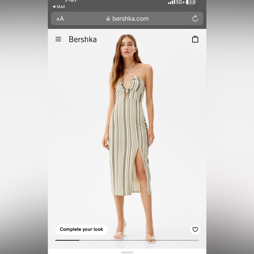 Bershka rustic striped dress